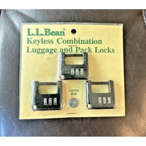 Vintage L.L. Bean 3-Pack Lock Keyless Combination Luggage & Pack‎ Locks Black